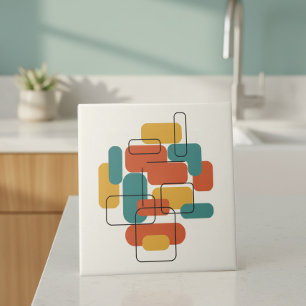 Carreau Rectangles Flottants Abstraits MCM #5 ID1224