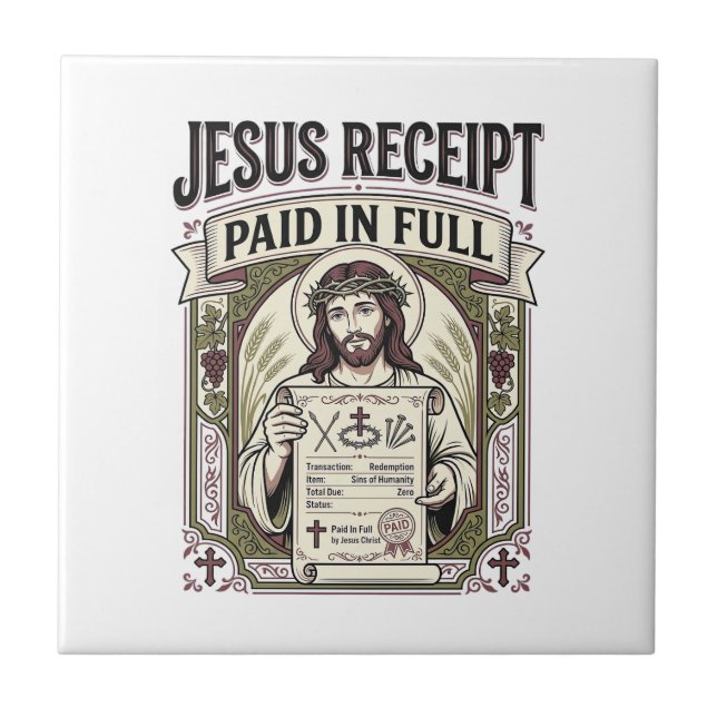 Carreau Reçu de Jésus payé en totalité Reçu de Jésus payé  (Devant)