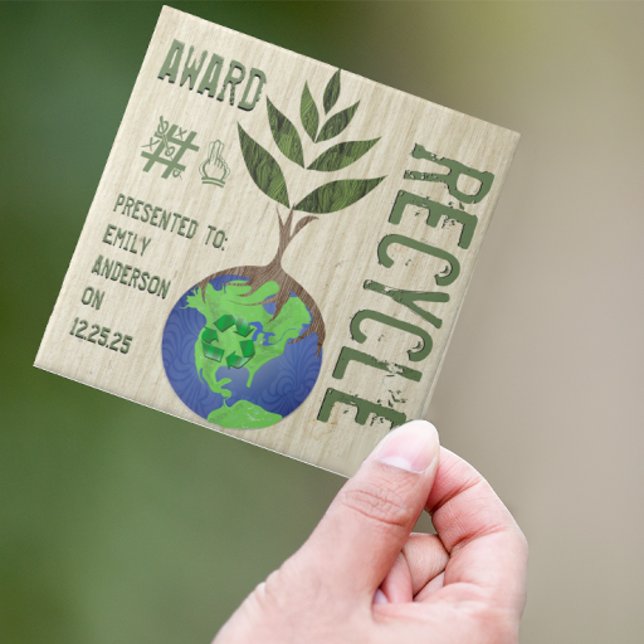 Carreau Recycle Arbre Terre Globe Bois Globe (Créateur téléchargé)