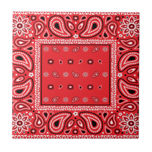 Carreau Red bandana paisley bandanas pays rap hip hop f