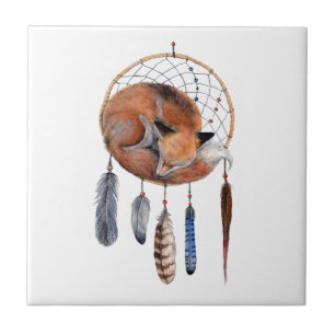 Carreau Red Fox dormant sur Dreamcatcher