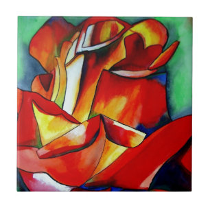 Carreau Red France Libre rose aquarelle art