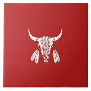 Carreau Red Ghost Dance Buffalo grande tuile