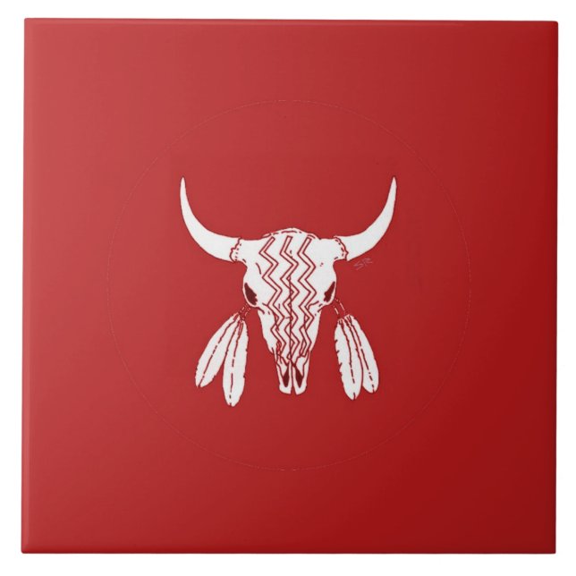 Carreau Red Ghost Dance Buffalo grande tuile (Devant)