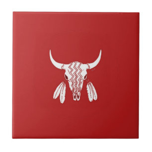 Carreau Red Ghost Dance Buffalo petite tuile