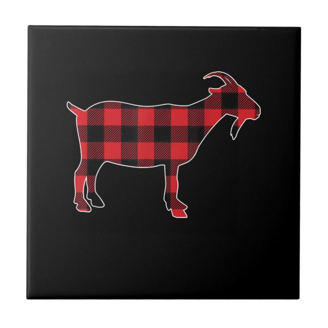 Carreau Red Plaid Goat Santa Christmas (Devant)
