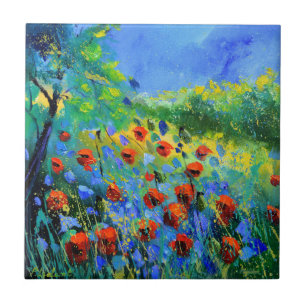 Carreau red poppies