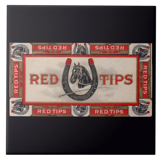 Carreau Red Tips étiquette de cigare (Devant)