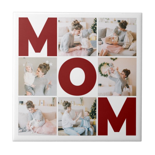 Carreau Red & White 6 Photo Collage Maman (Devant)