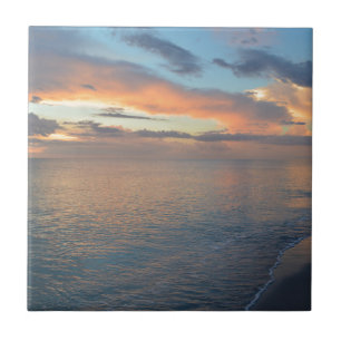 Carreau Réflexions Du Coucher Du Soleil Sur L'Eau