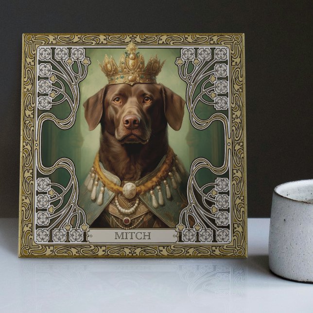 Carreau Regal Labrador Art déco oeuvre personnalisée (Créateur téléchargé)
