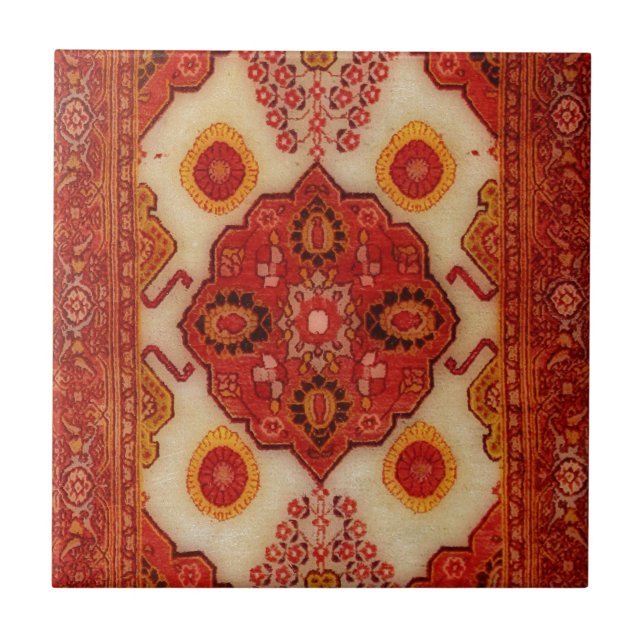 Carreau Regard de tapis de Perse dans la couleur de cuivre (Devant)