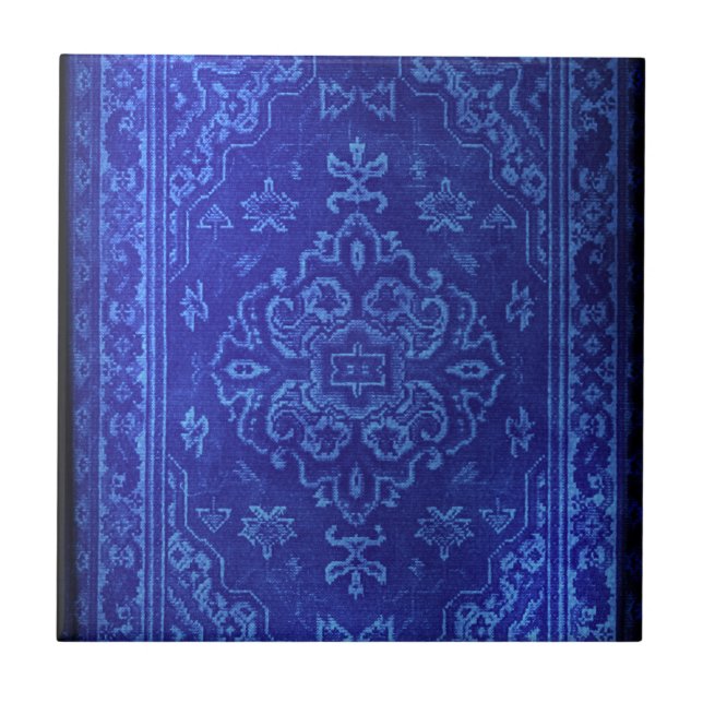 Carreau Regard de tapis de Perse dans le bleu (Devant)