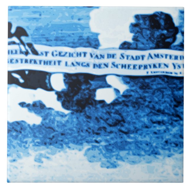 Carreau Regard vintage A2 de Delftware de bateaux (Devant)