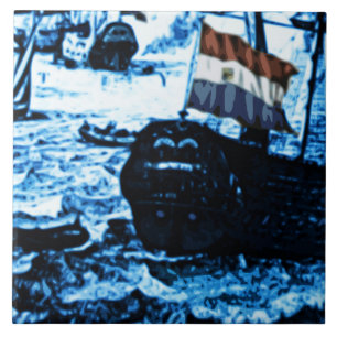 Carreau Regard vintage C2 de Delftware de bateaux