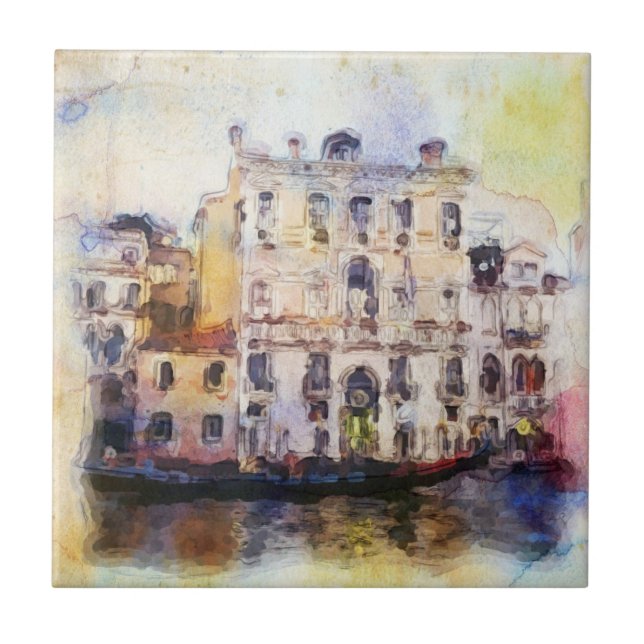 Carreau Regarde OD Venise faite dans l'aquarelle (Devant)