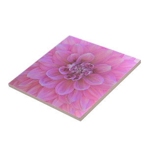 CARREAU "REGARDER EN PROFONDEUR DANS LA DAHLIE ROSE" CARRE