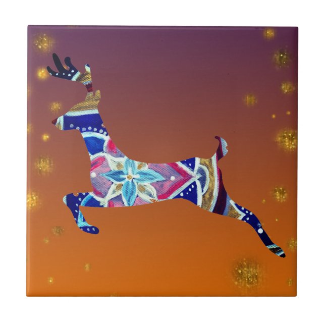 Carreau Reindeer Deer Mandala (Devant)
