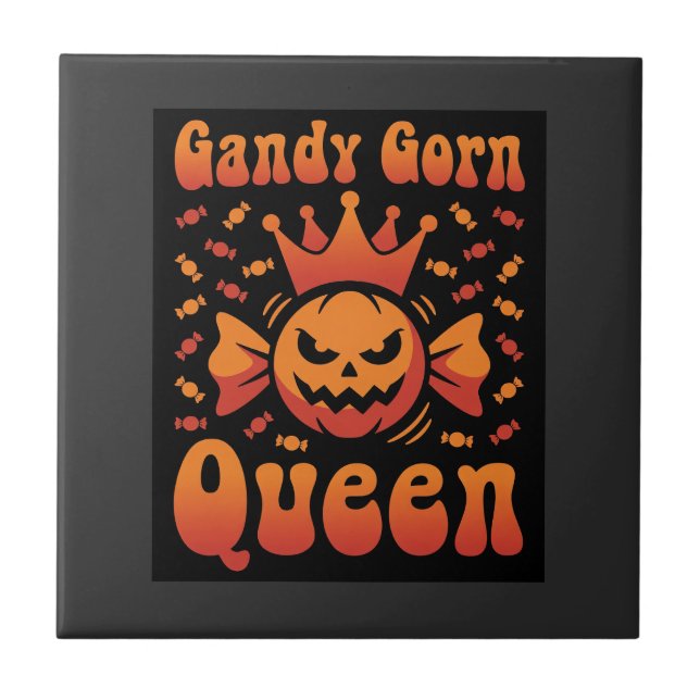 Carreau Reine de bonbons de Halloween Design Vectoriel Rét (Devant)