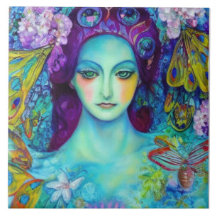 Carreau Reine des fées enchantée avec papillons