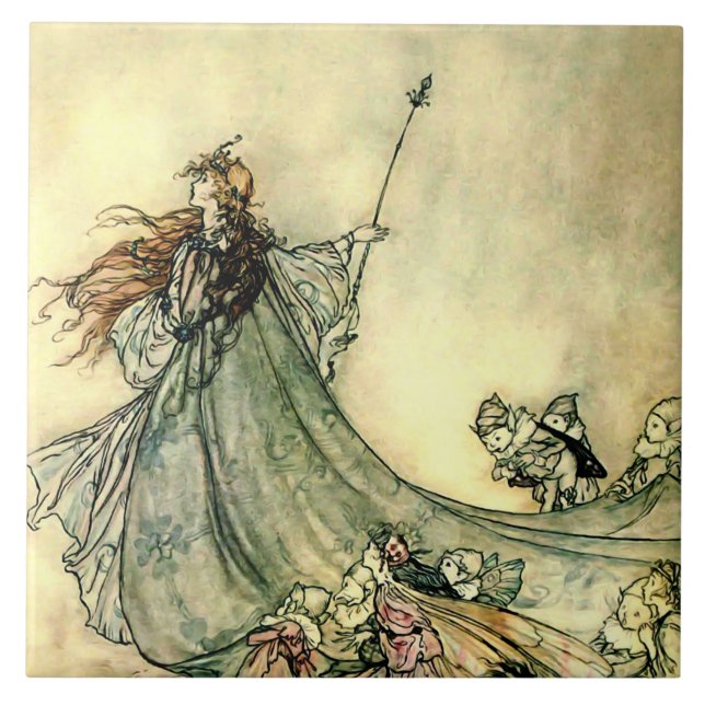 Carreau "Reine des fées" par Arthur Rackham (Devant)