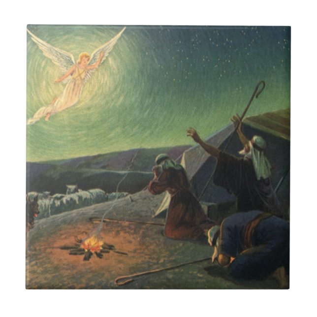 Carreau Religion Ancienne, Annonciation aux Bergers (Devant)