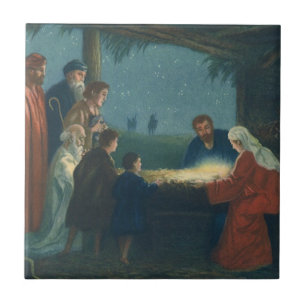 Carreau Religion vintage, Adoration des bergers