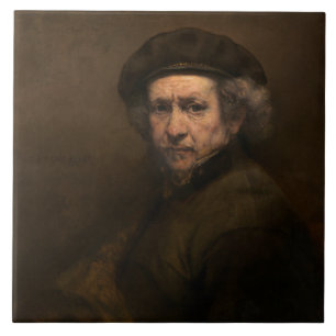 Carreau Rembrandt Self Portrait : Peintre Néerlandais de l