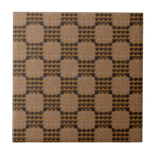 Carreau Remous Checkered peints (brun)
