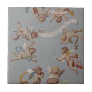 Carreau Renaissance lunaire des Cherubs