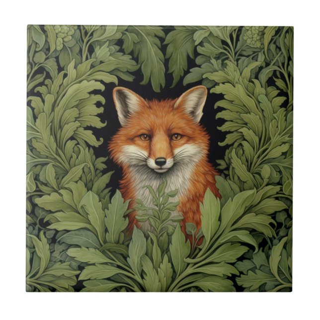 Carreau Renard Art nouveau dans la forêt (Devant)