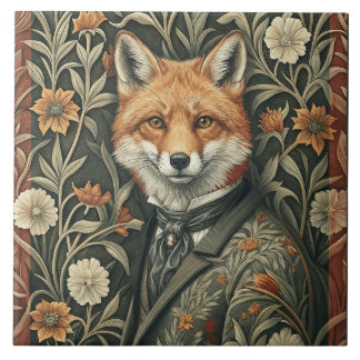 Carreau Renard Gentleman en Tenue de Soirée Bois Vintage