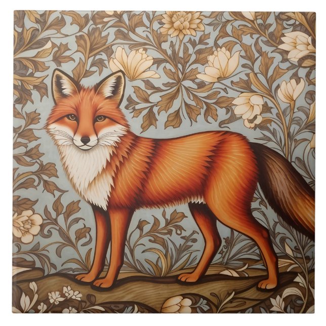 Carreau Renard qui marche Inspiré de William Morris  (Devant)