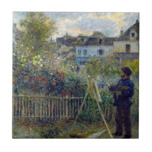 Carreau Renoir - Claude Monet peignant dans son jardin