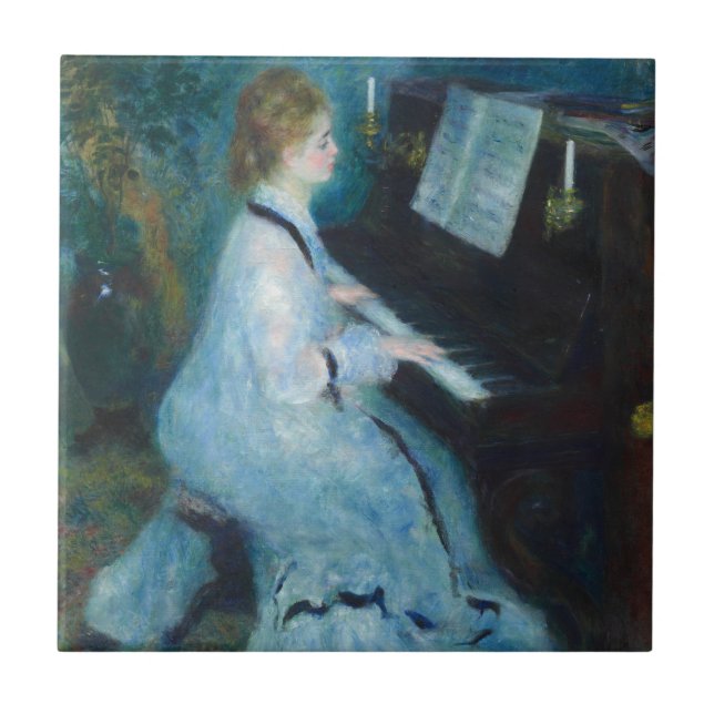 Carreau Renoir femme à l'impressionniste Vintage de piano (Devant)