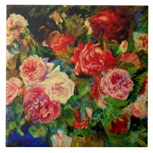 Carreau Renoir - Rose, célèbre peinture, (Devant)