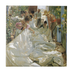 Carreau Réparant la voile - Joaquín Sorolla y Bastida