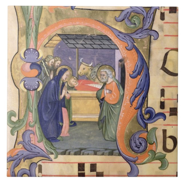Carreau Representation de l'initiale "H" de Mme 571 f.6r (Devant)