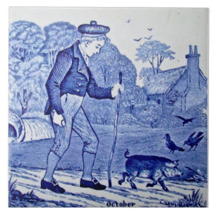 Carreau Repro 1879 Série de calendriers bleus de Wedgwood