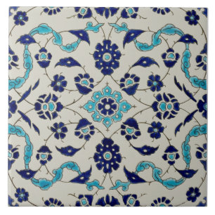 Carreau Répro 1890 Minton Blue Persian Style Transware