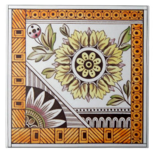 Carreau Repro Antique Floral Esthétique Victorien Eastlak