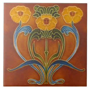Carreau Repro Art Nouveau Couleurs d'automne Floral