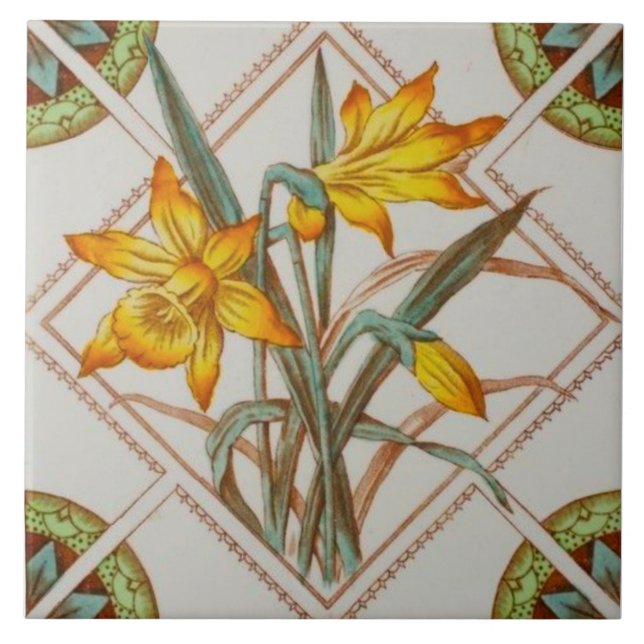 Carreau Repro Bright c1900 Daffodils Transfert de logiciel (Devant)