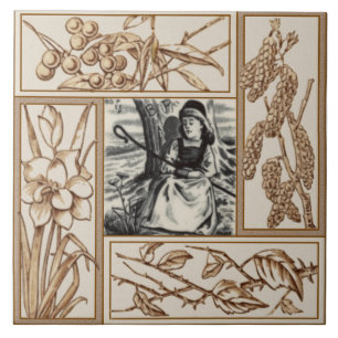 Carreau Repro Captorian Bo Peep Nursery Rhyme Transware