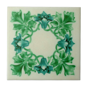 Carreau Répro de la couronne florale Art nouveau de Pilki