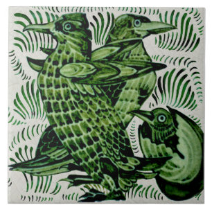 Carreau Repro De Morgan Birds+Chick Hatching Manipulé