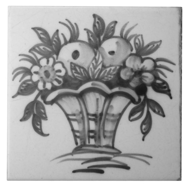 Carreau Repro Defware Bouquet Fleurs Vase Bleu Delft Jusqu (Devant)