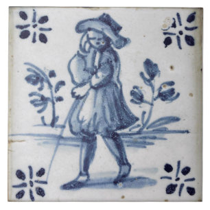 Carreau Repro Defware Man Blue Delft Tile