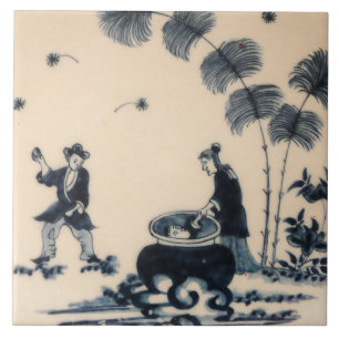 Carreau Repro Delft Tile Chinoiserie