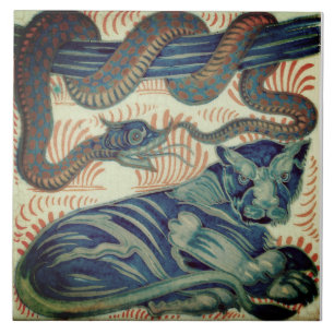 Carreau Repro Edwardian Art Nouveau Tiger Tiger Tile
